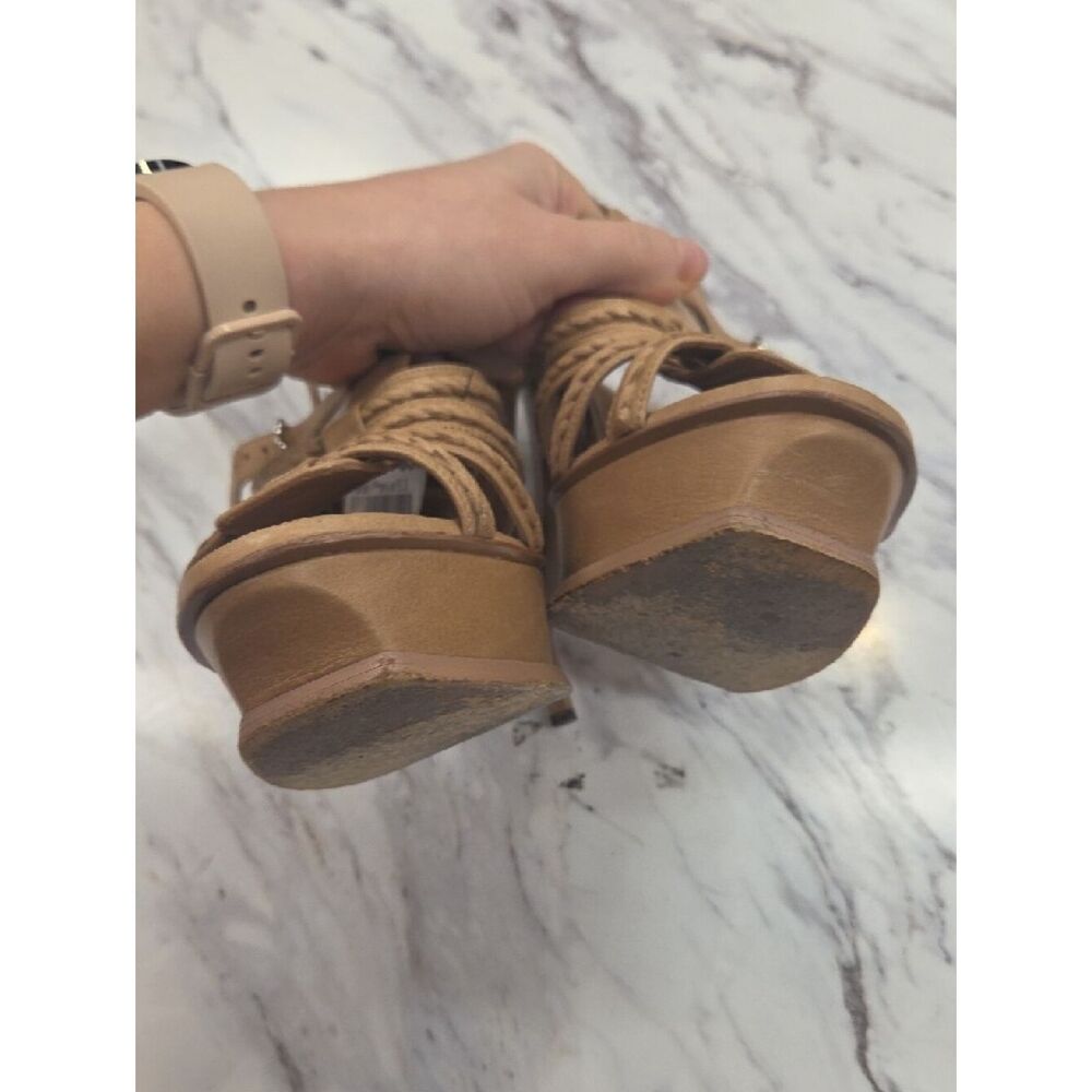 Yves Saint Laurent Tan Multi-Strap Platform Slingback Heels - Picture 10 of 15